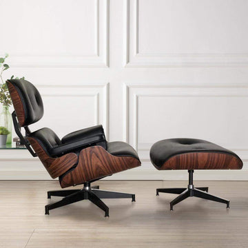 2-Pieces Walnut Swivel Recliner with Ottoman Lounge Chair Set-Richsoul-Chairs & Recliners,Furniture,Living Room Furniture